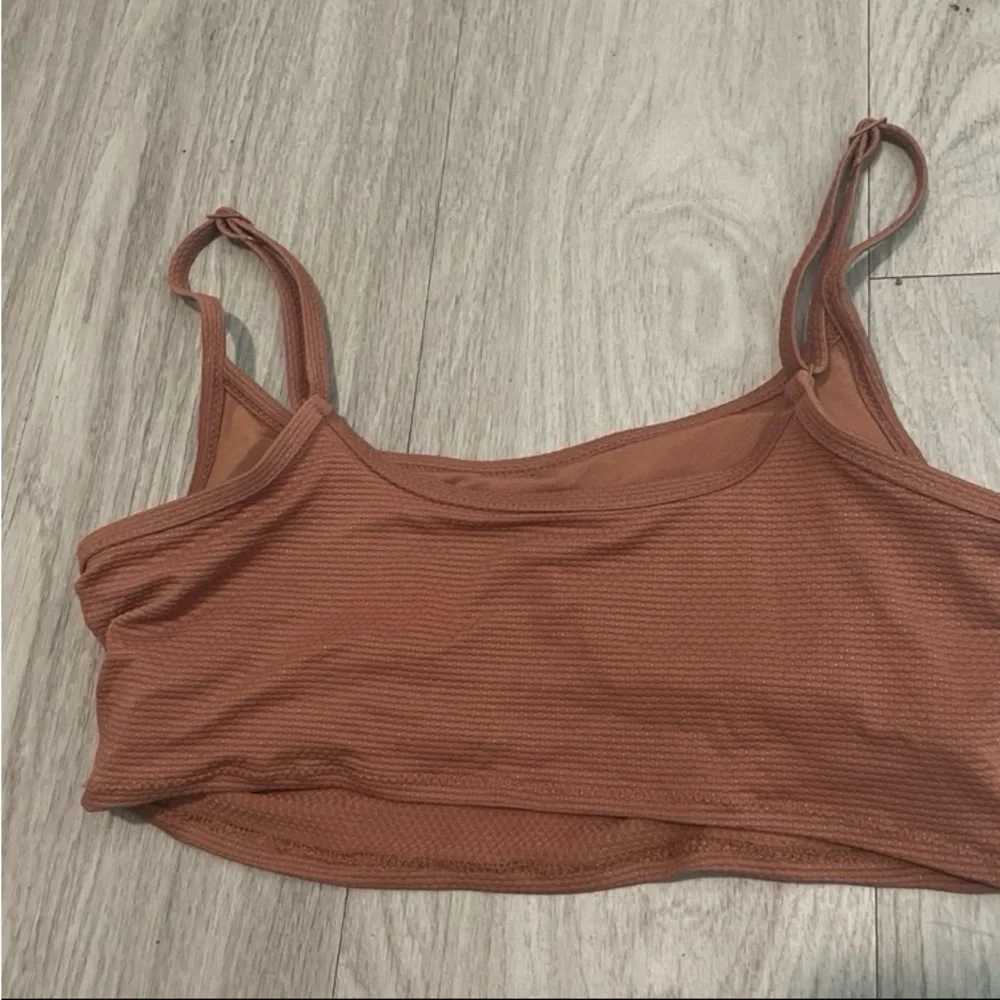 Aerie Brown Fitted Crop Bikini Top - Picture 3 of 3